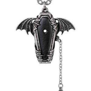 Eternal Sleep Winged Coffin Necklace by Alchemy Gothic